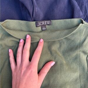 J.Crew Green Ribbed Sweater